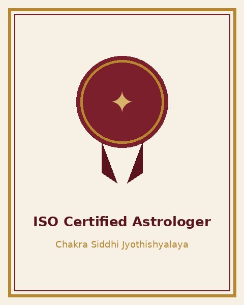ISO Certified Astrologer recognition